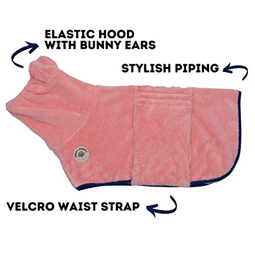 Premium Dog Bathrobe Towel, Absorbent Microfiber Robe for Small Medium Extra Large Dogs and Cats, Stylish Cozy Quick Pet Drying Towels After Bath, Pool or Beach (S, Pink) Premium Dog Bathrobe Towel, Absorbent Microfiber Robe for Small Medium Extra Large Dogs and Cats, Stylish Cozy Quick Pet Drying Towels After Bath, Pool or Beach (S, Pink)