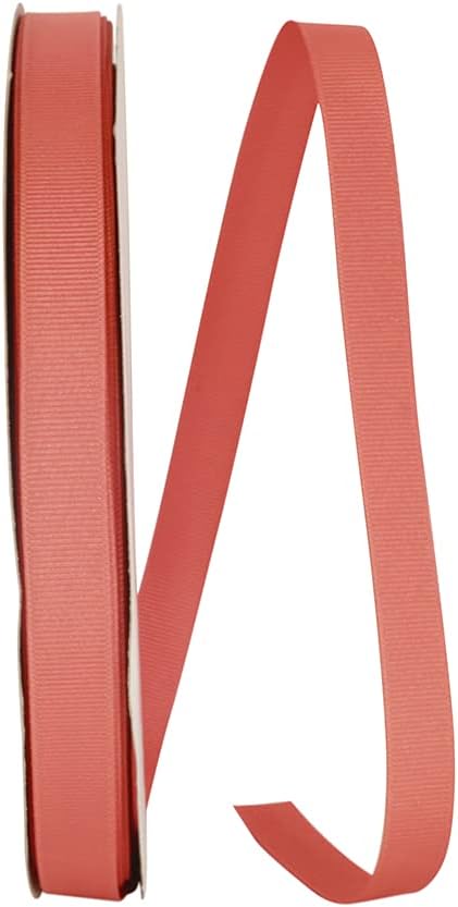 Reliant Ribbon Grosgrain Texture Ribbon, 5/8 Inch X 100 Yards, Coral