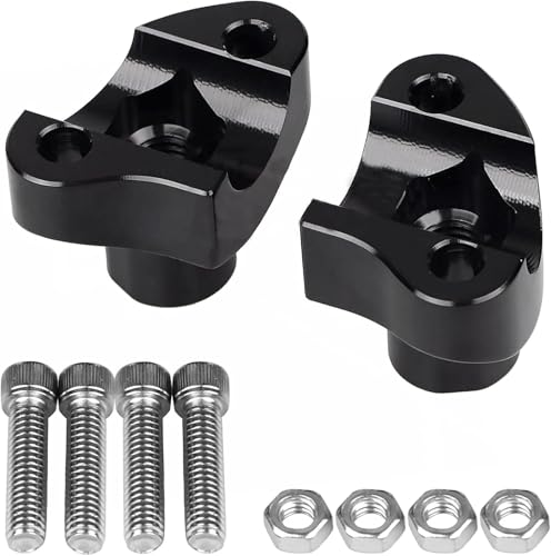 Image of 1 inch Handlebar Riser /Top Clamp Kit 1.5 inch Tall for Harley Touring Sportster Softail Dyna (Rise Height: 1.5 inch, For 1 inch Bar) (1'' Handlebar Top Riser Clamp-Black）