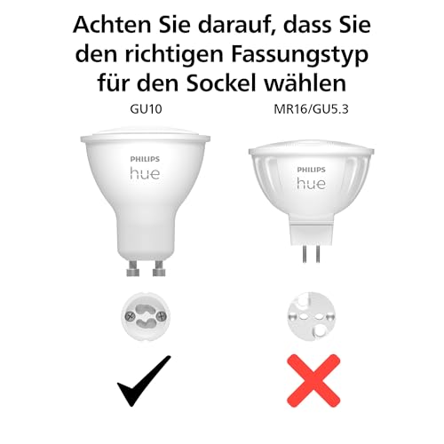 Philips Hue White Ambiance GU10 LED Spot 2er Pack (400lm), dimmbare LED Lampen für das Hue Lichtsystem mit warmweißem Licht, smarte Lichtsteuerung über Sprache und App 6