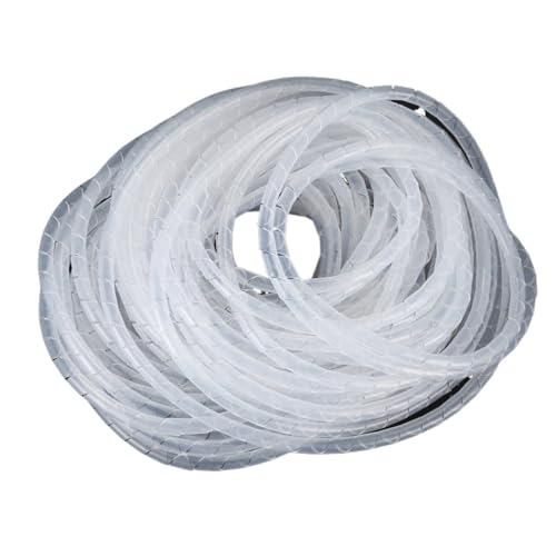 ELLANA spiral protector 15 Meters White Spiral Protect Tube 6mm Outer Diameter Cable Wire Organizer Management Spiral Wrap Band wraps cable