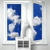 HKF HO KI HO Guarnizione per finestra da 300 cm, per aria condizionata mobile e asciugatrice, kit universale AC per arresto dell'aria calda, kit per finestre portatile, senza fori, con cerniera e