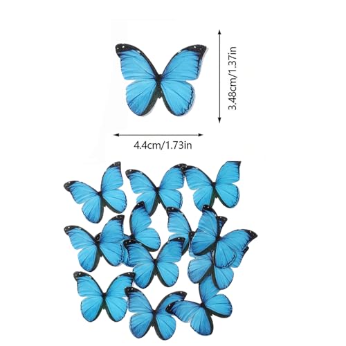 48PCS Blue Edible Butterfly Cake Toppers Wafer Paper Butterflies for Cake Decorations Colorful Small Pastel Cupcake Toppers Decorations for Birthday Party Wedding Cake Decorations — view 2