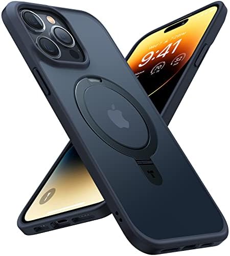 TORRAS Magnetic for iPhone 14 Pro Max Case [Compatible with Magsafe] with Stand, [Military Grade Drop Protection] Shockproof Translucent Back Slim Protective Phone Case UPRO Ostand (2022), Black