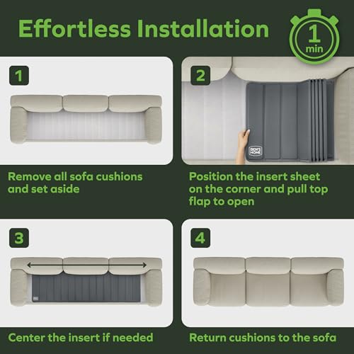 Ben'Shome ® Lifetime Couch Cushion Support [19.7 Inch X 58-67"] - Heavy Duty 0.5 Inch Thick Solid Wood Board For Good Posture On Sagging Cushions Seat thumb #6