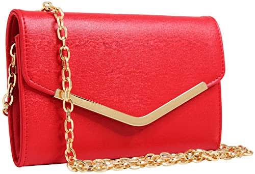 Image of Clutch Purse Evening Bag for Women，Envelope Handbag With Detachable Chain | With Detachable Chain
