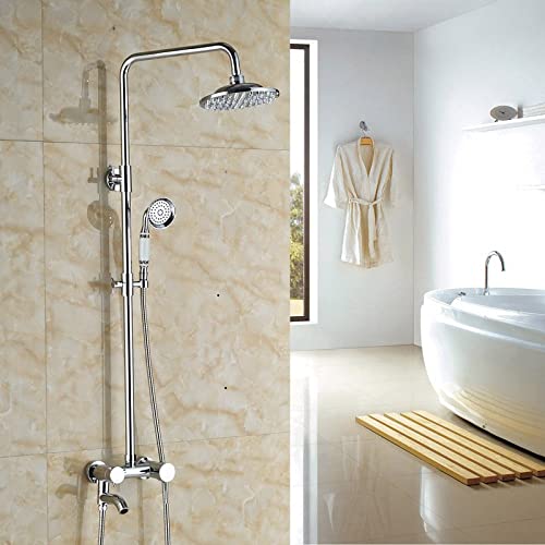 Ensemble de douche mural chromé pour créer un espace bien-être à la maison
