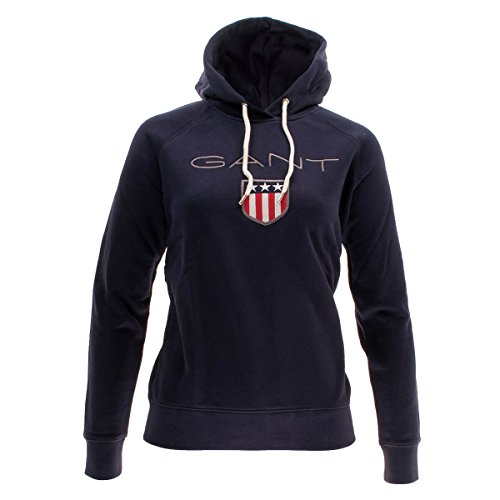 GANT Damen Shield Sweat Hoodie Kapuzenpullover, Evening Blue, Standard