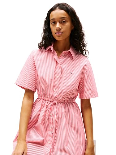 Image of Tommy Jeans Women's Casual Shirt Dress with Mini Stripe