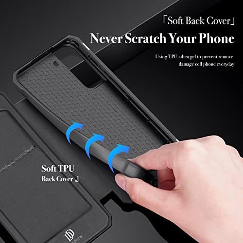 DUX DUCIS for Samsung Galaxy S22 Case, Premium Flip Leather Magnetic Case with Card Holder for Samsung Galaxy S22 5G Cover (Black)