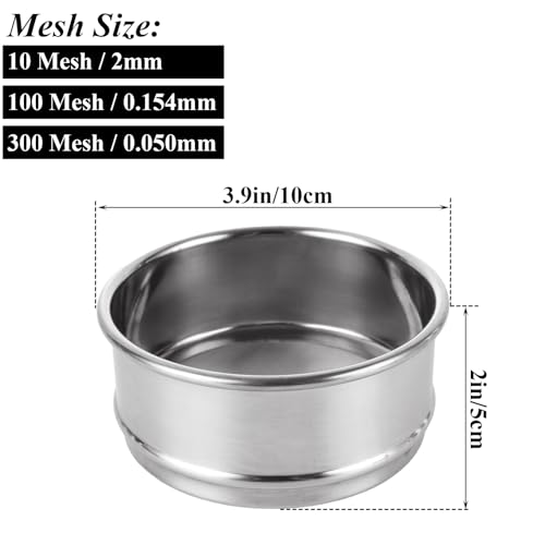 Zoforty ZFUS-SIEVES-3PCS-MESH-240427 3 Pcs Lab Sieves 304 Stainless Steel Test Sieves 300 Mesh 0.05Mm thumb #1