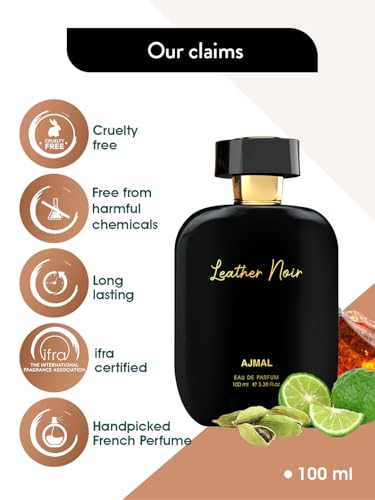 Ajmal ARTISAN - LEATHER NOIR Long lasting Fragrance, Handpicked Luxury Perfume For Men 100ml. - Image 4