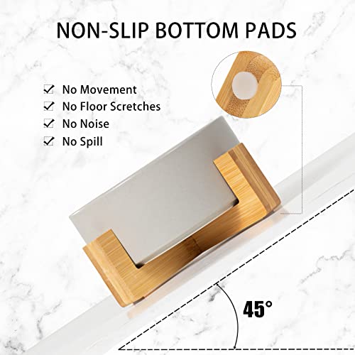 Grey Ceramic Dog Cat Bowl Dish With Stand For Food And Water Feeder,Non Spill Modern Cute Heavy Weighted Pet Bowl For Medium Size Dogs 25.3Oz #TOP2