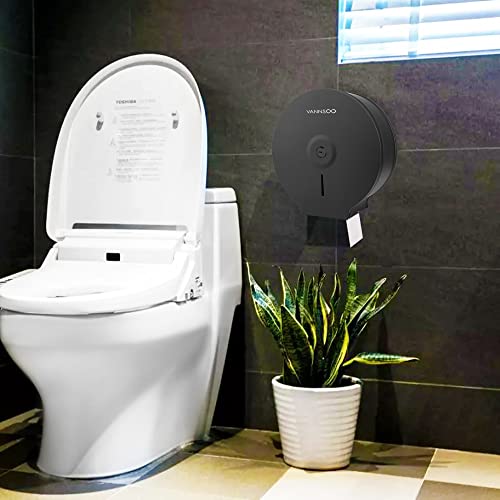 VANNSOO Commercial Jumbo Toilet Paper Dispenser, Wall Mount Stainless Steel 9 Inch Roll Toilet Paper Holder Bath Tissue Dispenser with Lock Key (Black) by VANNSOO - Image 7