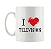 Produktbild Pixxprint I Love Television Fun Tasse, ca. 300ml Fassungsvermögen, Keramik Weiß, Spülmaschinenfest