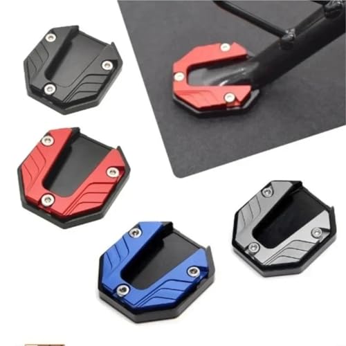 Extension béquille moto bleue avec plaque de support latéral élargie