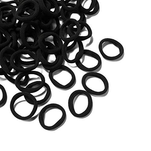 50pcs small hair ties elastic for women Black/Colourful Cotton Stretch Hair Ties Bands Rope Thick Elastics Seamless Ponytail Holders rubber bands for hair Girls Scrunchies