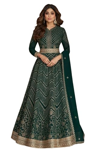 Costume Anarkali style georgette fluide et son dupatta de soirée 11896