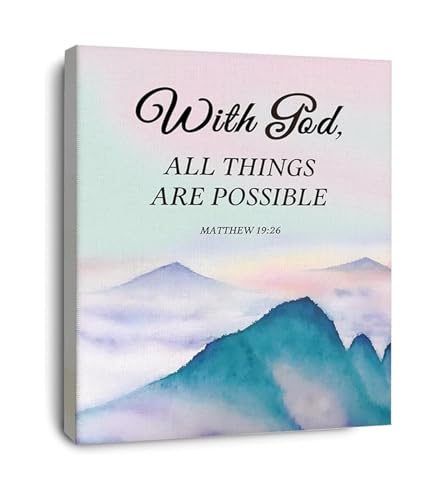 Prayer Room Wall Art Matthew 19 26 With God All Things Are Possible Bible Verse Inspirational Christian Home Decor Uplifting Gif