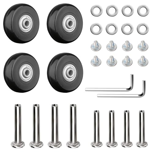 Vueinrg 4 Piezas 50 Mm X 18 Mm Repuesto De Ruedas Para Maletas Ruedas De Repuesto De Goma Para Equipaje Kits De Reparación De Rodamientos De Ruedas Giratorias De Goma Con Tornillos Y Llave Vueinrg 4 Piezas 50 Mm X 18 Mm Repuesto De Ruedas Para Maletas Ruedas De Repuesto De Goma Para Equipaje Kits De Reparación De Rodamientos De Ruedas Giratorias De Goma Con Tornillos Y Llave