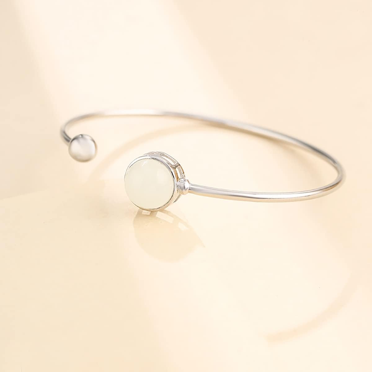 925 Sterling Silver Hollow Bezel Cup Bangle Base fit 10/12/14mm Round Cabochon Setting Bracelet Tray Blank for Crafting DIY Jewelry Making