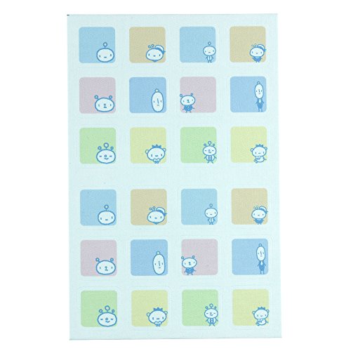 ゆにねーむ 洗濯 タグ に貼る シール ゆるろぼB 24ピース×1シート UN-213