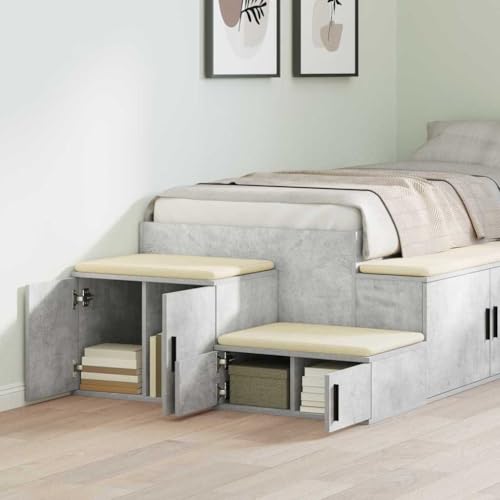 Table d'appoint moderne gris béton design épuré salon et chambre