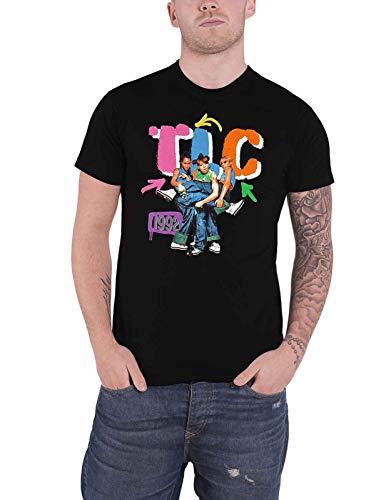 TLC T Shirt Kicking Group Band Logo nieuw Officieel Unisex Zwart S
