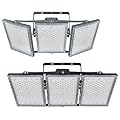 STASUN 2 Pack LED Flood Lights Outdoor(Black+Gray), 900W 90000lm 6000K Daylight White IP66 Waterproof, Commercial Parking Lot Lights, 3 Heads for Yard Street Stadium Outdoor Area Floodlight