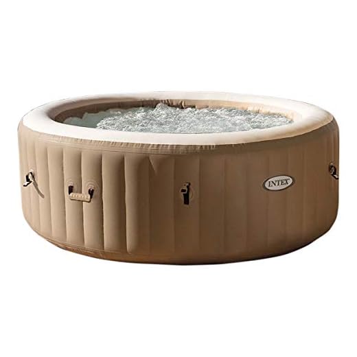 Intex 28425E 77in PureSpa Inflatable Spa, 4-Person, Tan