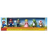 Pack de 5 unidades Jakks Super Mario Mario, Luigi, Princesa Melocotón, Yoshi & Kröte Exclusivo minifigura de 5 unidades