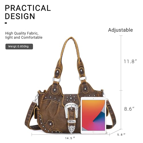 Image of Angel Kiss Hobo Bags for Women Vegan Leather Purses and Handbags Ladies Chic Shoulder Bags Crossbody Purses with Metal Studs