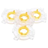 NUOLUX 4個 ジョイスティックアクセサリー 八角形リストリクタープレート ゲーム機用透明白色ベース 交換用保持リング 高耐久プラスチック