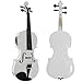 Cecilio 4/4 Full Size Acoustic & Electric Violin for Beginners & Professionals, Hand-Carved Solid Spruce Top, Ebony Fine Tuners, Full Set with Case, Bow, Rosin & AUX Cable (Pearl White)