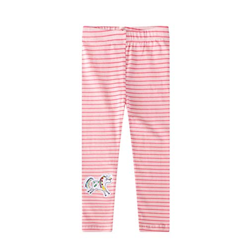 Baotung Leggings élastiques en coton avec motif licorne pour fille, Licorne à rayures roses., 116 cm Cover