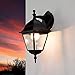 Produktbild Licht-Erlebnisse Wandaußenleuchte Glas Aluminium Schwarz IP44 Outdoor B:15 cm E27 hängend Landhaus Wandlaterne Terrasse Garten TIROL
