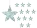 Glitter Ornaments - Set of 12 Iridescent Star Christmas Ornaments - Glitter Filled Acrylic - Hanging Stars - Shatterproof Ornaments