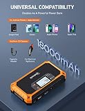 AstroAI Car Jump Starter, 2000A 12V 8-in-1 Portable Battery Jump Starter, Up to 7.0L Gas & 3.0L Diesel Engines, 18000mAh QC 3.0 Power Bank, Informative LCD Screen with Cigarette Adaptor, Jumper Cable - 4