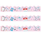 Healthcare Workers Bulletin Board Borders 36Ft Borders Doctor Appreciation Week Border Die-Cut Wall Window Door Decor for School Classroom Office Party(pink)