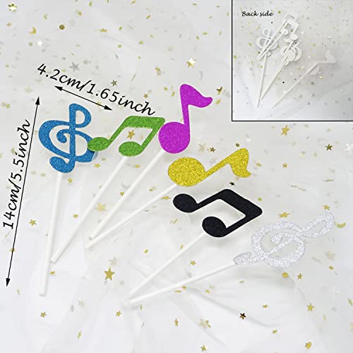 Honbay 48Pcs Glitter Music Notes Cupcake Toppers Musical Symbols Cake Toppers Fruit Dessert Picks Cake Decorations For Birthday, Wedding, Themed Party, Etc (Mixed) #TOP1