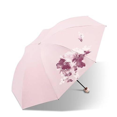 MIROOOO Kompaktowy parasol na parasol podróżny, parasol przeciwsłoneczny, lekki, przenośny, słoneczny lub deszczowy parasol, parasol podróżny, Jeden kolor, D