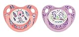  Chupete 0-6 meses silicona tiny - Pack 2 unidades - Diferentes diseños (Rosa y Lila)