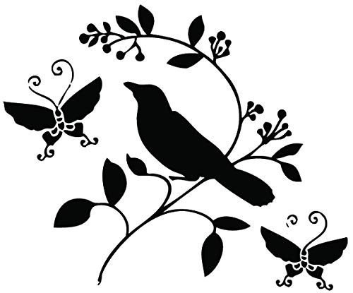 Kult KanvasBird and Butterflies Decal Vinyl Wall Sticker