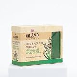 Sattva Ayurveda Neem & Aloe Vera Seife – Handgemachte Glycerin Naturseife für Gesicht und Körper...