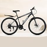 Bicicleta de Montaña de Aleación de Magnesio con Ruedas Integradas 21 Velocidades 24' y 26' Freno de Disco Doble Bicicleta de Carreras de Velocidad C,24 Inches