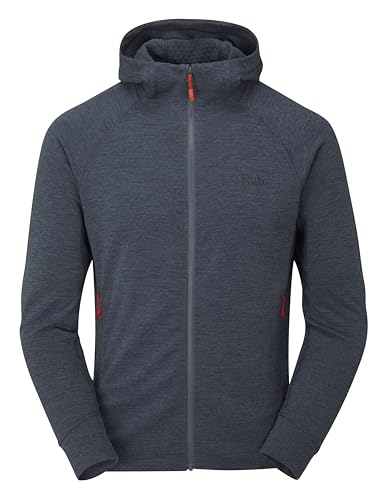 Rab Men's Nexus Hoody - Full-Zip Lightweight Fleece Jacket for Hiking & Climbing - Steel - Medium