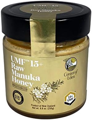 Center of Eden Raw Manuka Honey UMF 15+, MGO 515+, 100% Natural, Unpasteurized, Glass Jar, 8.8 oz (250g), Certified, New Zealand