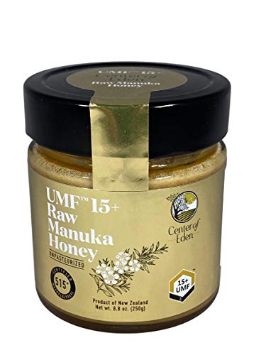 Center Of Eden Raw Manuka Honey Umf 15+, Mgo 515+, 100% Natural, Unpasteurized, Glass Jar, 8.8 Oz (250G), Certified, New Zealand #TOP16
