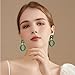 Seakuur Neon Acrylic oval Earrings Fashion Acrylic Oval Link Hoop Statement Drop Earrings for Women (Dark Green)