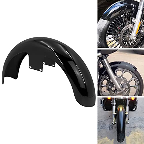 Image of 19-Inch Front Fender Fit for Harley Touring 1996-2023 | Gloss Black Front Mudguard for 120 /R19 Tires, Fits Road King, Road Glide, Street Glide, Electra Glide and Custom Baggers
